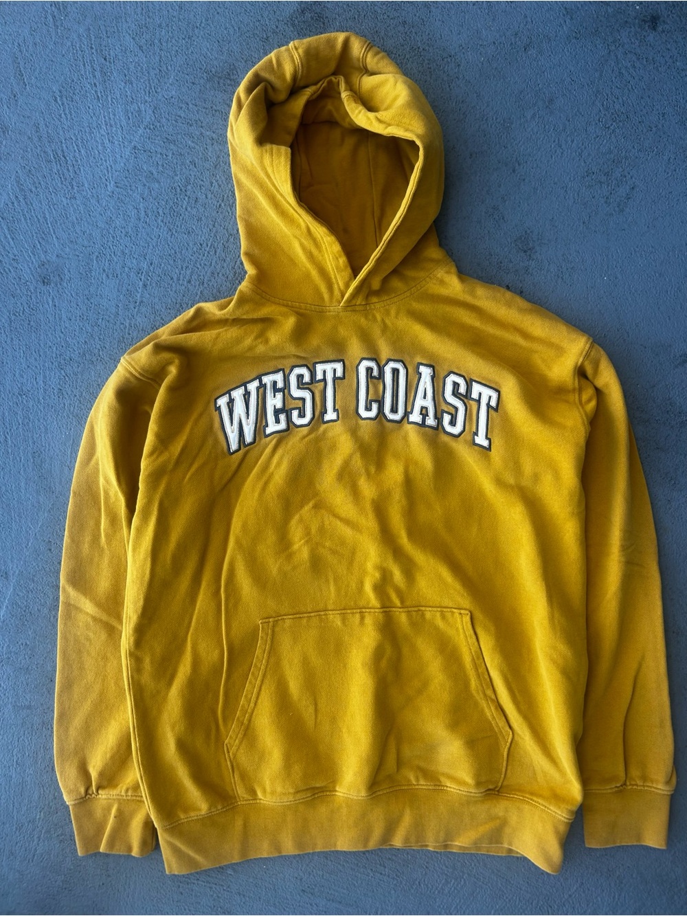 West Coast Mustard Yellow Hoodie Sweatshirt - Men's Casual Pullover